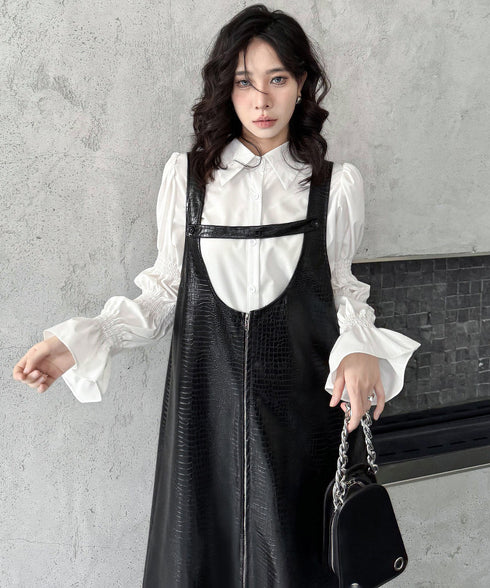 Zip Suspender Dress